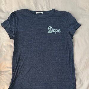 Marine Layer Navy Tee with Small Multicolor Logo